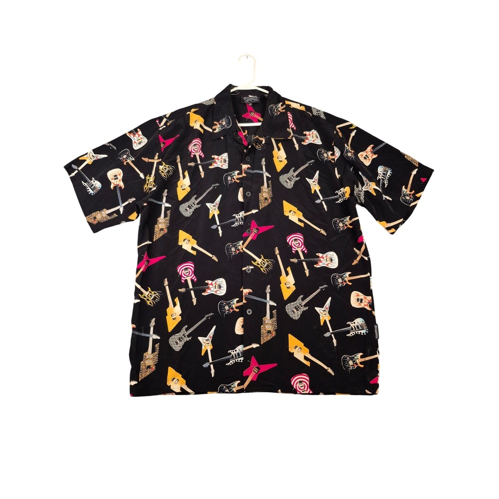 Dragonfly Clothing Company Mens XXL Electric Guitar Button Down Shirt Black